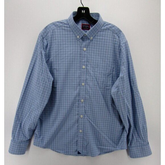 Untuckit Shirt Large White Button Up Traveler Commuter Plaid Woven - Picture 1 of 12